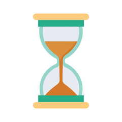 Stylized hourglass with flowing sand representing time passing and measurement
