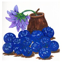 Blueberry with flower