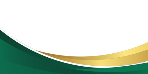 Elegant Green and Gold curve Header Design background suitable for Certificate Templates,Invitation and Professional Presentation