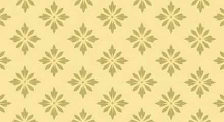Fototapeta premium Seamless pattern of gold floral motifs on a yellow background