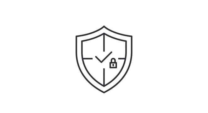 A shield icon with a checkmark and lock symbolizing security and protection
