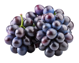 black grape isolated on transparent white background clipping path
