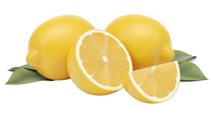 lemon isolated on transparent white background clipping path