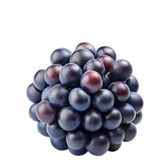 black grape isolated on transparent white background clipping path