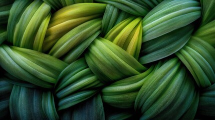 Fototapeta premium Interwoven green leaves creating a seamless natural pattern with organic texture and fresh vibrant details