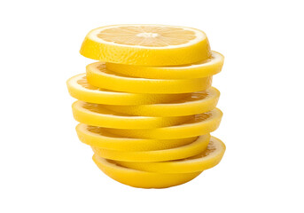 yellow lemon isolated on transparent white background clipping path