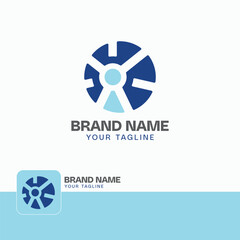 Abstract Gear Technology Icon Logo Design