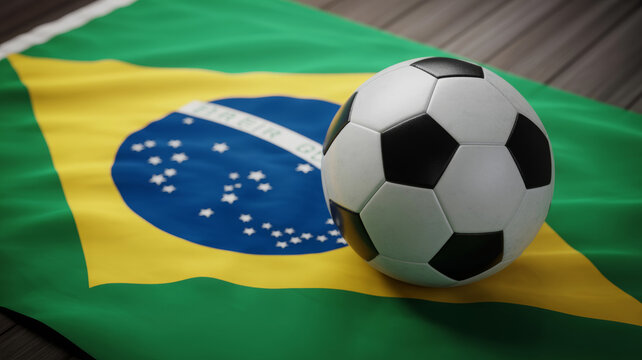 Brazilian soccer passion, football on Brazil flag, world games