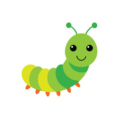 a cheerful caterpillar colorful vector illustration
