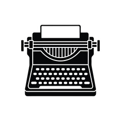typewriter vector silhouette art illustration