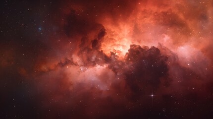 Fototapeta premium Fire in the sky, Fire in space