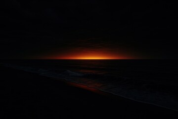Fototapeta premium Serene ocean sunset silhouette