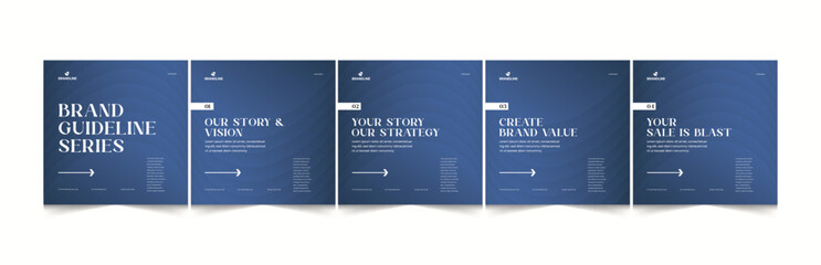 Editable Social media Carousel Post Design, Step by step guide to write Building Business Banner Layout, Brand Instagram & LinkedIn Carousel Template Set