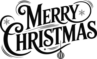 Merry christmas lettering with holly
