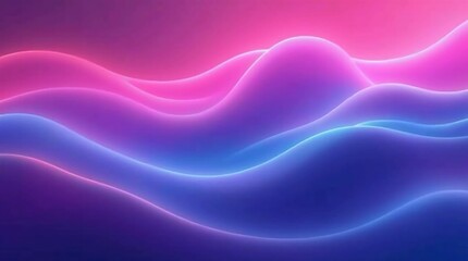 Mesmerizing neon waves of vibrant pink and electric blue flow seamlessly, creating a futuristic, abstract digital art backdrop.