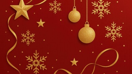 Festive golden Christmas decoration desktop wallpaper