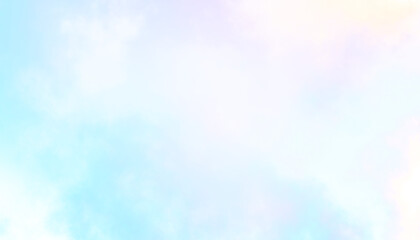 Pastel rainbow colorful soft cloud isolated on transparent background. Heaven unicorn abstract cloudy background