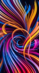 A vibrant swirl of colorful lines creates a dynamic and mesmerizing abstract design.