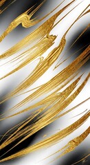 A striking design featuring dynamic gold streaks against a backdrop of contrasting black and white hues.