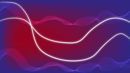 Abstract background with glowing white lines on red and blue backdrop design