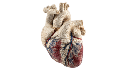 Anatomical heart model with hyper detailed texture for educational and medical display