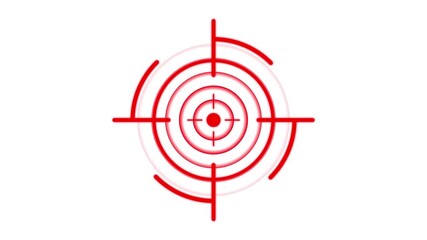 Glowing neon target icon animation, military training and crosshair concept, sniper aim, bullseye and hunting target illustration, precision shooting and target audience 4K Video