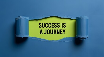Inspiring message: Success is a journey revealed through torn paper, perfect for motivational campaigns and positive affirmations, grab attention now
