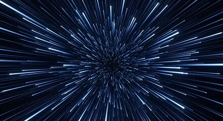 A dynamic, futuristic illustration showcasing a vibrant array of light streaks radiating outwards from a central point, creating a captivating sense of speed and motion.