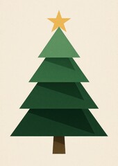 Fototapeta premium Minimalist geometric Christmas tree.