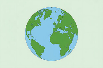 Vibrant globe illustration depicts continents and oceans in shades of green and blue.