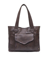 Brown leather tote bag isolated on white background fashion accessory