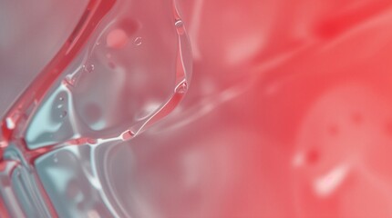Illustration of abstract background with transparent gel texture in red and blue colors