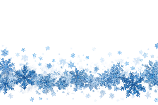 Decorative blue snowflake border for winter and holiday design projects