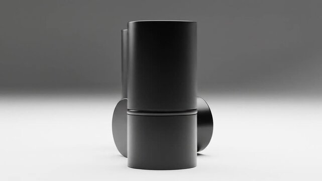 Black Cylindrical Containers Mockup.