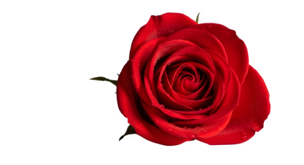 Red Rose Transparent PNG – Single Bloom with Realistic Dew Drops, Sharp Focus, and Ultra HD 8K Detail