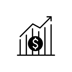 Business graph icon – financial growth and analytics chart