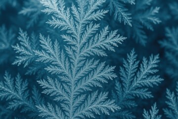 Intricate frosty leaf pattern background