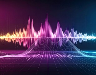Vivid graphical representation of sound waves, energy, and music