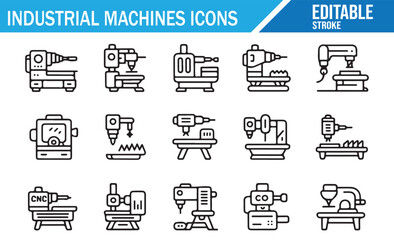 Smart Manufacturing Icons – Automation, Assembly, Robotics, Tools