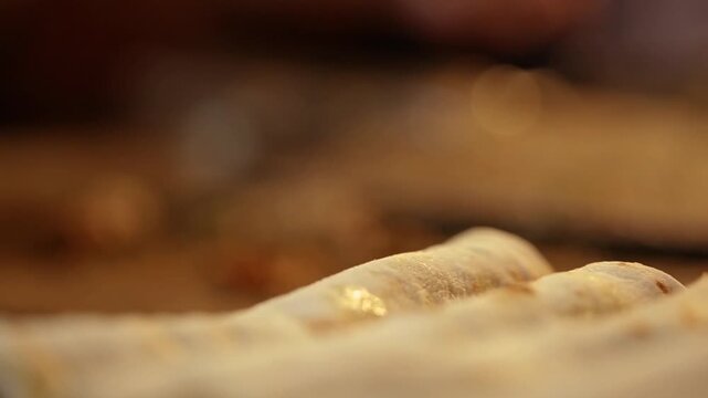 Preparing and serving shawarma Rolls. Indian street food.