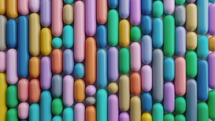 Colorful glossy capsules abstract pattern