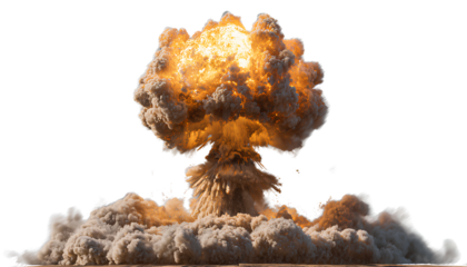 nuclear explosion isolated on a transparent PNG