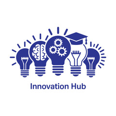 Bright ideas spark innovation and learning, symbolizing a hub of creativity and education.