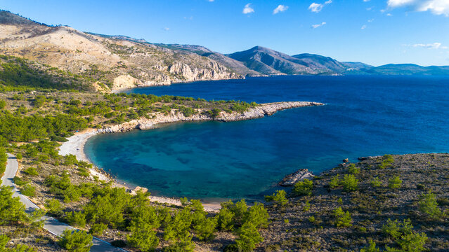 Tigani beach in central west Chios island, Greece