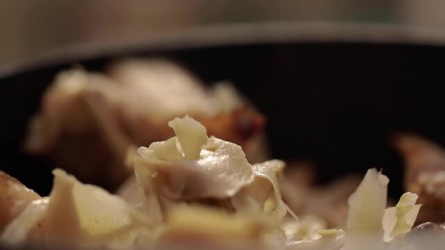 Chopped pork pieces. Small pink pork pieces for cooking.