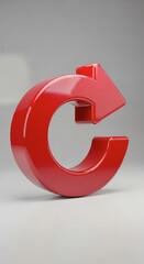 Red Refresh Symbol Represents Renewal and Iteration