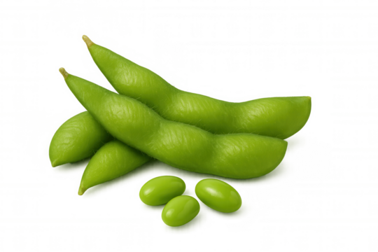 Edamame pods and soy beans for healthy lifestyle, vegan diet, fresh nutrition, or plant-based protein