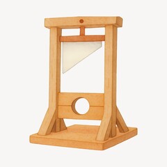 Wooden guillotine illustration design.