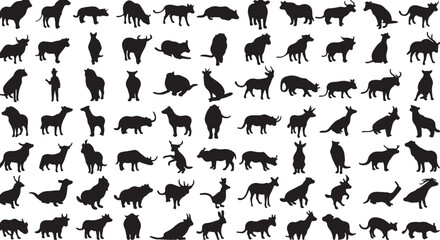 vector silhouettes of animals
