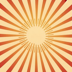 Fototapeta premium Retro sunburst background with warm orange and yellow hues